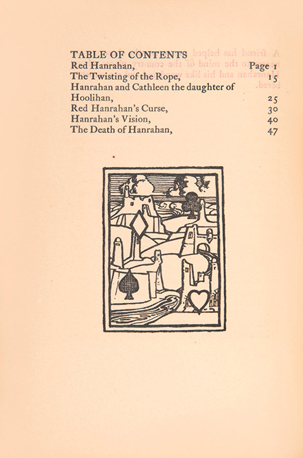 First edition of Stories of Red Hanrahan by W.B. Yeats, printed at the Dun Emer Press.