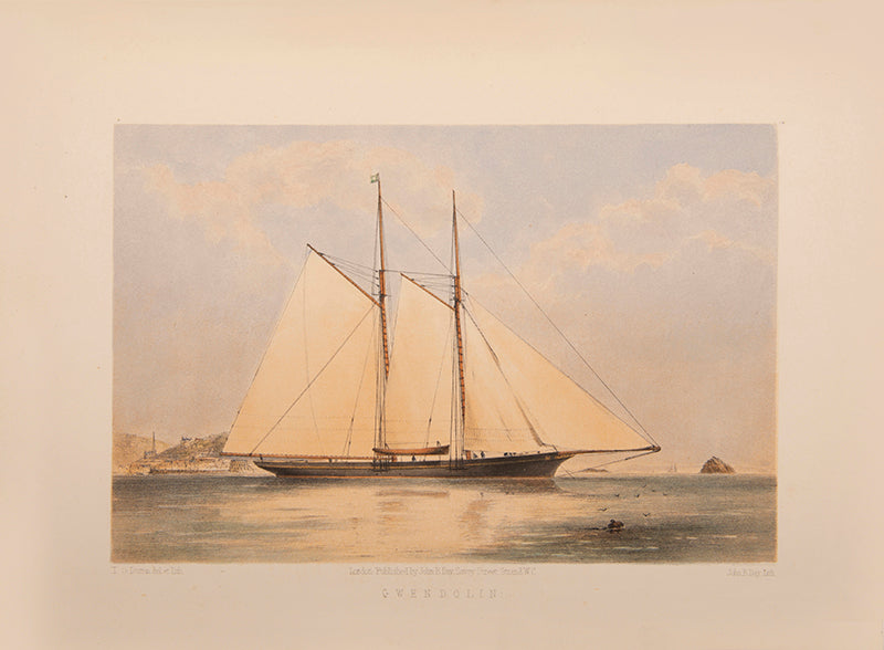 Dutton's scarce and beautiful series of coloured lithographs of yachting.