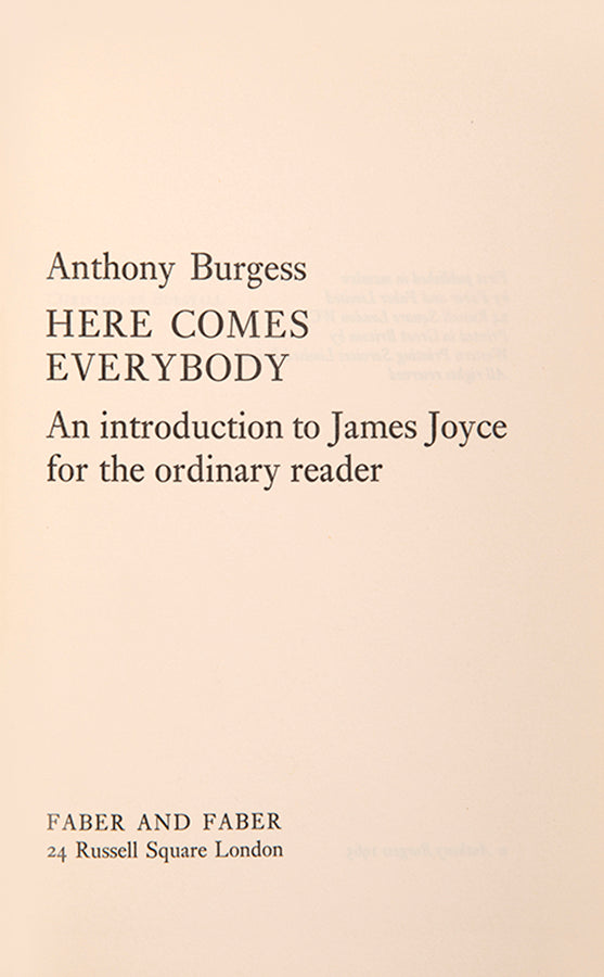 First edition of Here Comes Everyone by Anthony Burgess.