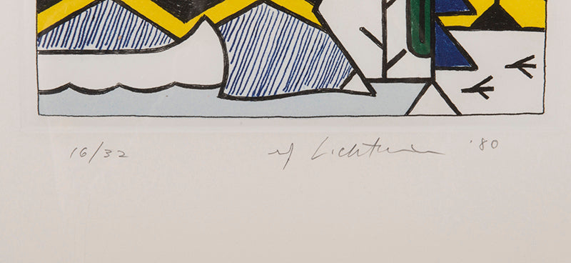 Roy Lichtenstein, Night Scene, 1980, etching, aquatint and engraving in colours, signed by the artist, from the edition of 32, on mould made Lana paper