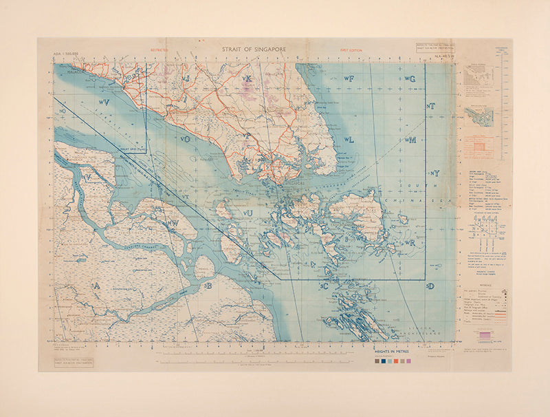 Very attractive map of Singapore made after the Japanese occupation.