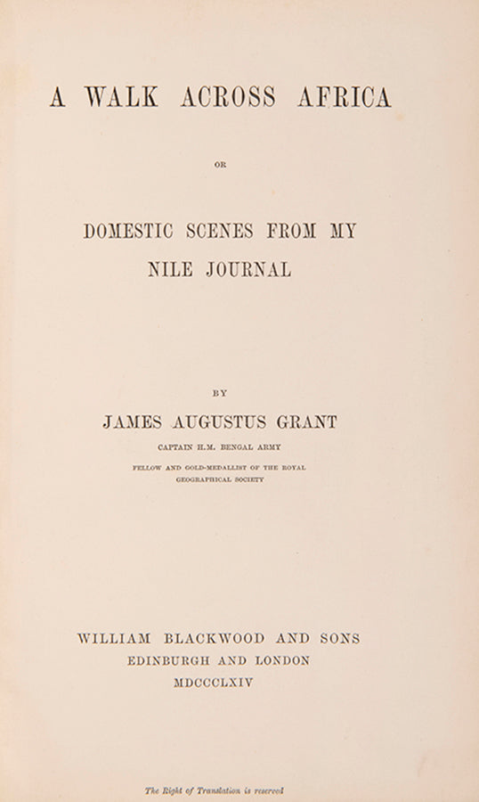 James Grant travelled with Speke from Zanzibar to the source of the Nile at Lake Victoria, naming Ripon Falls