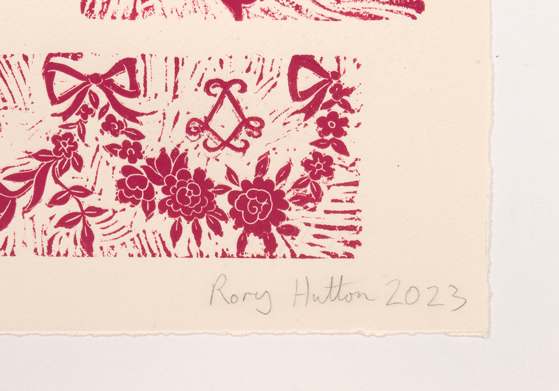 Rory Hutton, Summer, 2023, linocut printed in colours, signed by the artist, from the edition of 5, on wove paper
