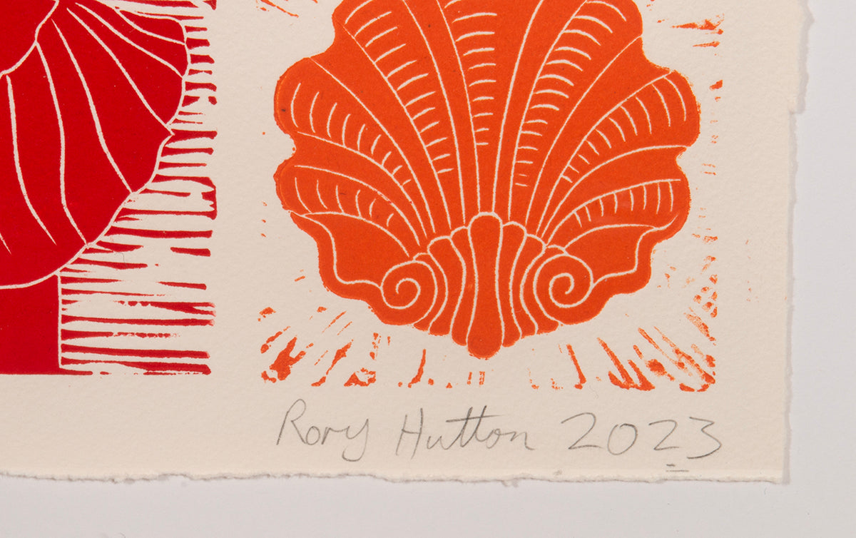 Rory Hutton, Autumn, 2023, linocut printed in colours, signed by the artist, from the edition of 5, on wove paper