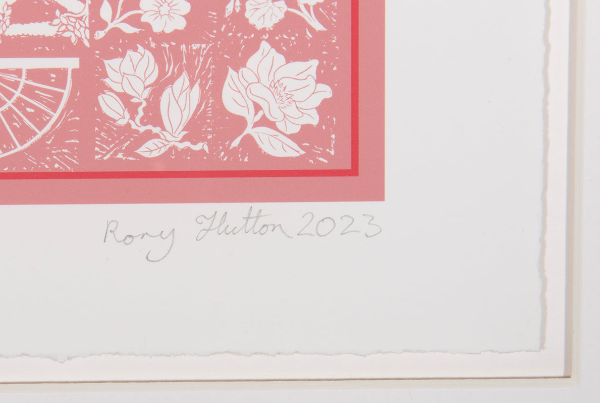 Rory Hutton, Rose Garden, 2023, giclee printed in colours, signed by the artist, from the edition of 30, on wove paper