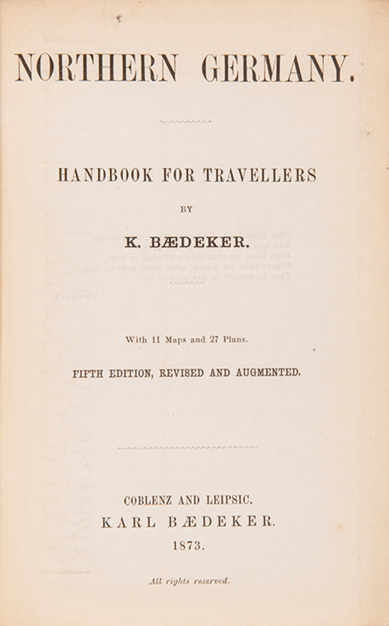 First separate edition of Northern Germany (previously i.e. in 1868 & 1870, included in the volume on the Rhine).