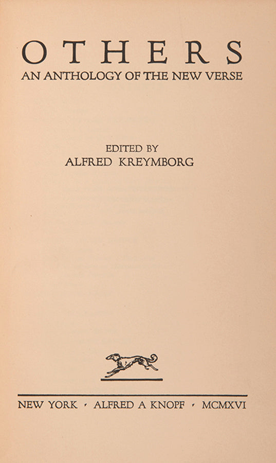 First edition of Others: An Anthology of the New Verse (1916), edited by Alfred Kreymborg.