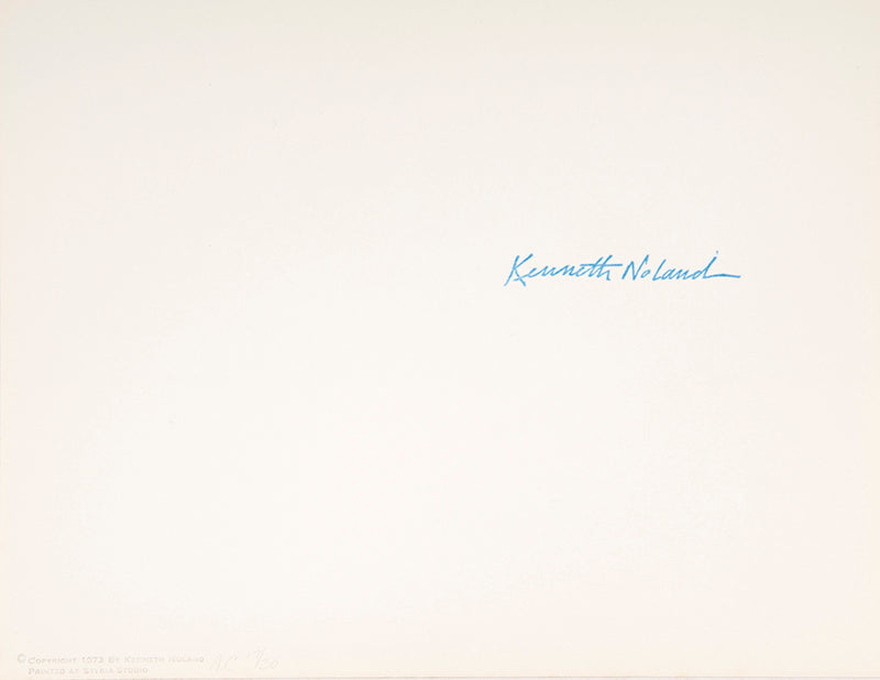 Kenneth Noland, Untitled, from The New York Collectionm for Stockholm portoflio, screenprint in colours, 1973, on wove paper, stamp signed from the ediiton of 300