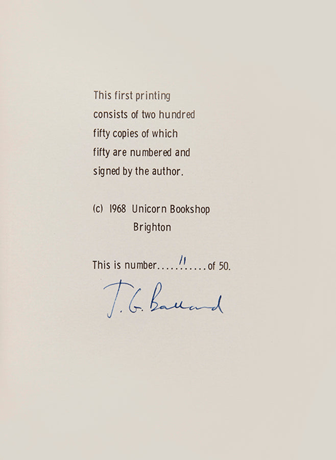 First edition of Why I Want to Fuck Ronald Reagan by J.G. Ballard, one of 50 copies signed by the author.