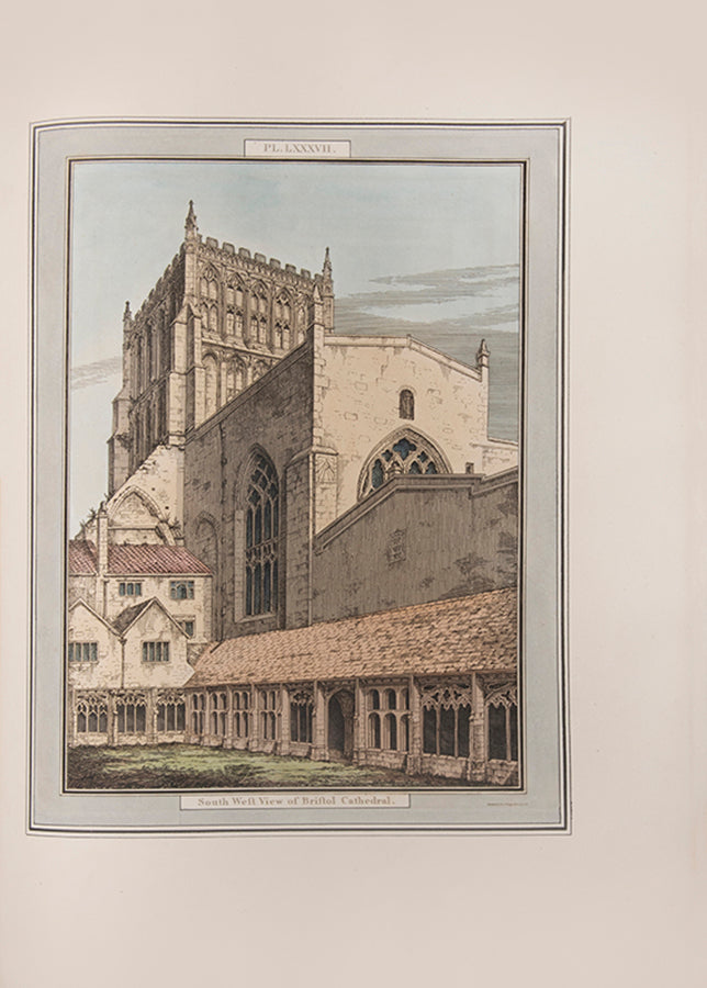 A handsome large paper copy of Lysons' work of the antiquities of Gloucestershire; one of only twelve deluxe copies with nearly all the plates hand-coloured