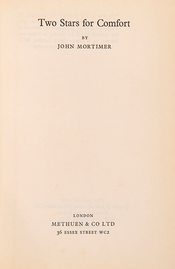 First edition of Two Stars for Comfort by John Mortimer.