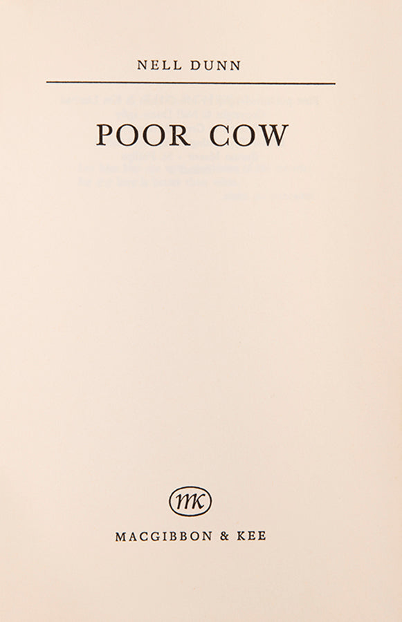 First edition of Poor Cow by Nell Dunn.