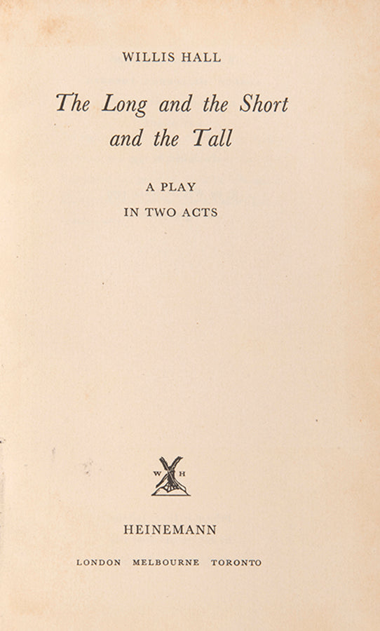 First edition of The Long and the Short and the Tall by Willis Hall.