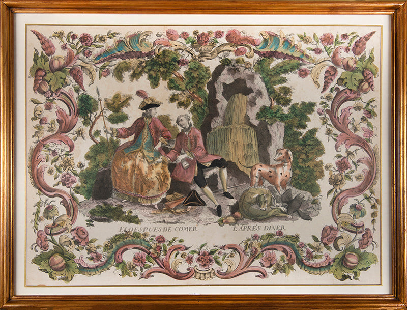 A suite of four hand coloured engravings.