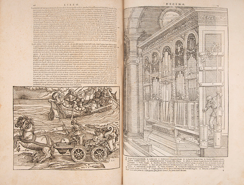 First Barbaro edition of I dieci libri dell'architettura by Vitruvius, published in 1556.