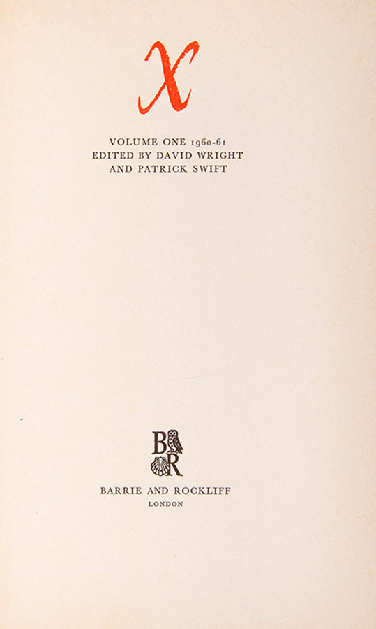 First collected edition of X Volume One, limited to 800 copies.