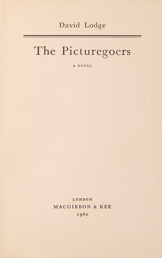 First edition of The Picturegoers by David Lodge, the author's copy of his first book.