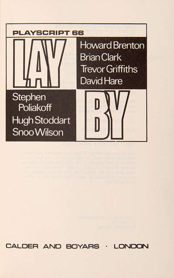 First edition of Lay By by Howard Brenton.