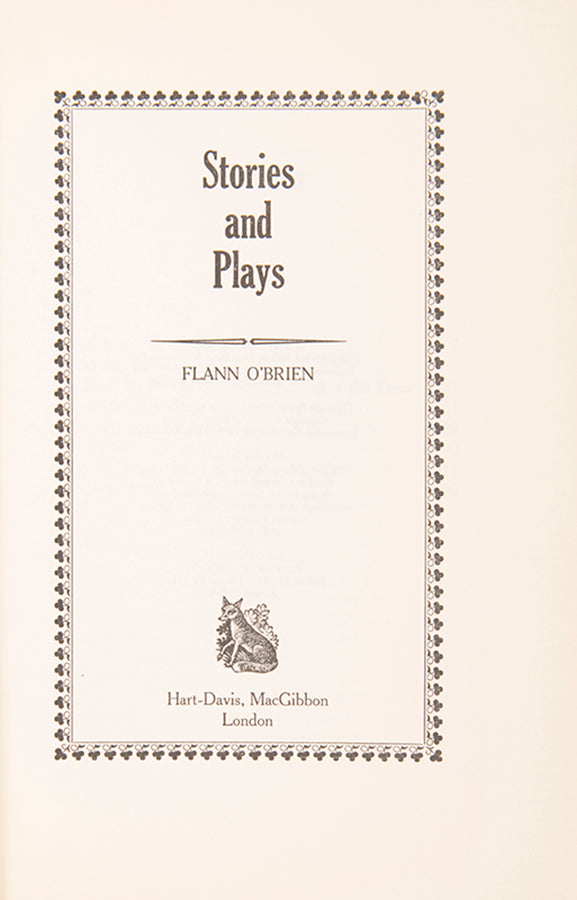 First edition of Stories and Plays by Flann O'Brien.