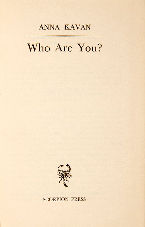 First edition of Who Are You? by Anna Kavan.