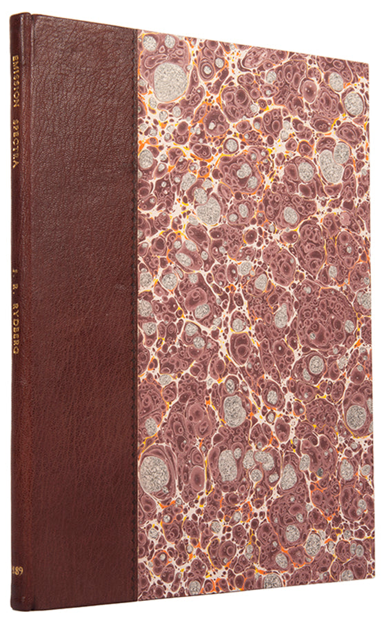 First edition of the mathematical theory of atomic spectral lines that influenced quantum theory, Recherches sur la Constitution des Spectra by J.R. Rydberg.