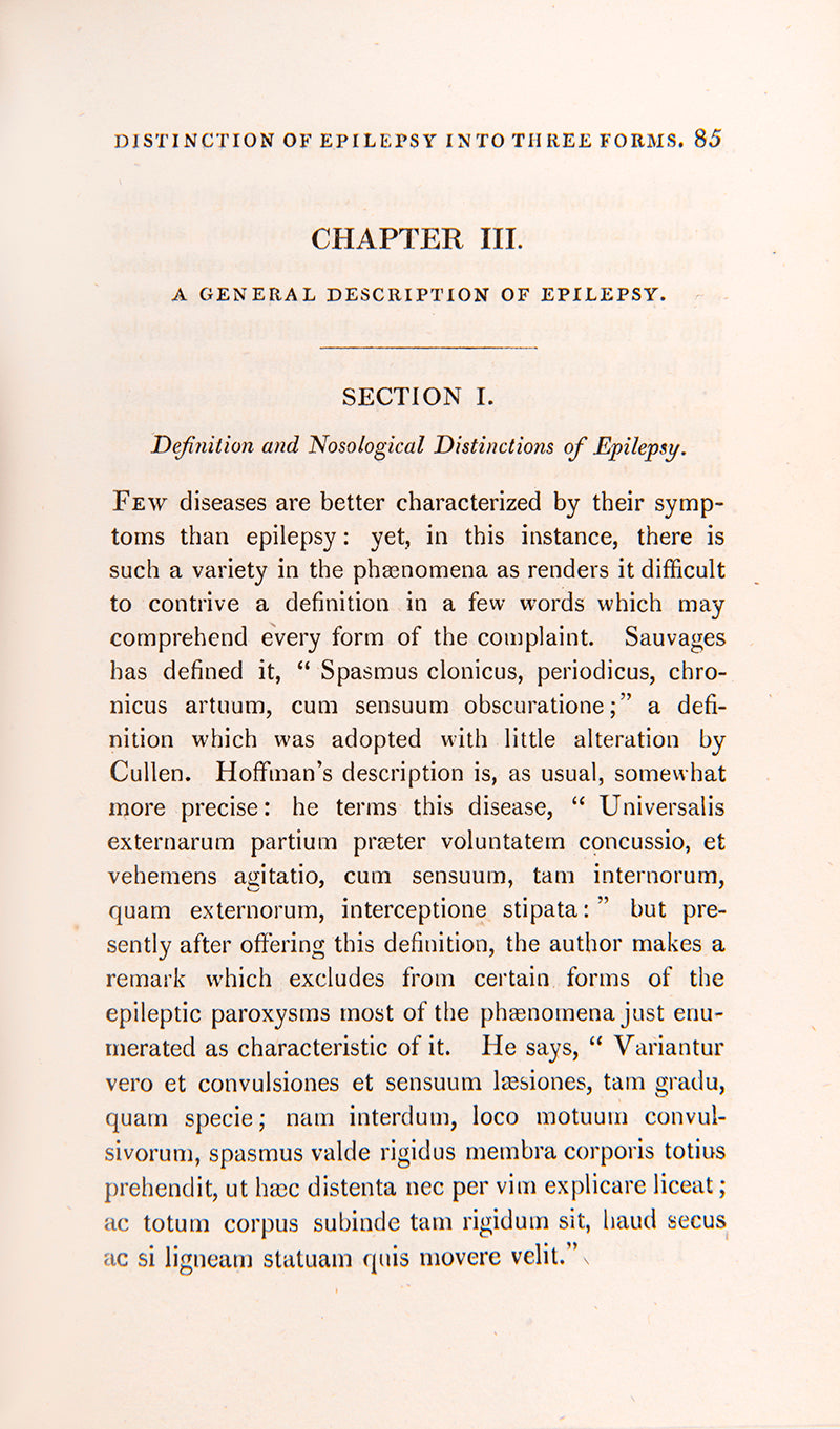 First edition of Prichard's Treatise on Diseases of the Nervous System, a book on mental illness containing one of the best early accounts of epilepsy.