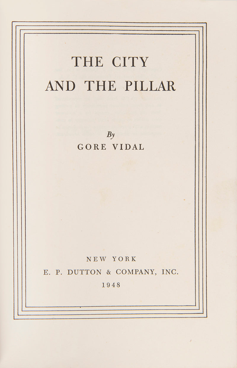 First edition of The City and the Pillar by Gore Vidal.