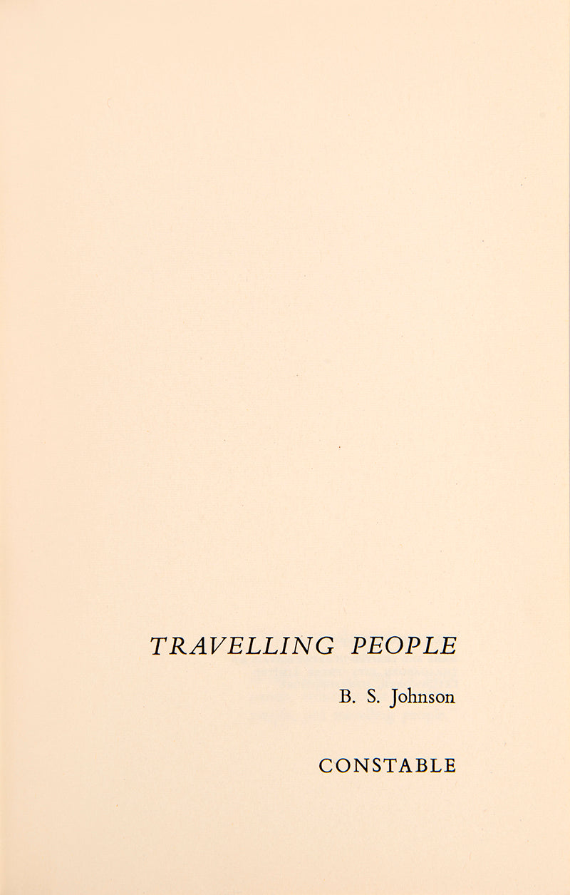 First edition of Travelling People by B.S. Johnson, the author's first book.