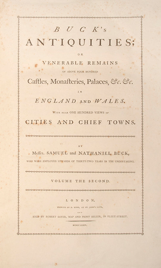 A handsome and complete set of Buck's Antiquities by Samuel and Nathaniel Buck.