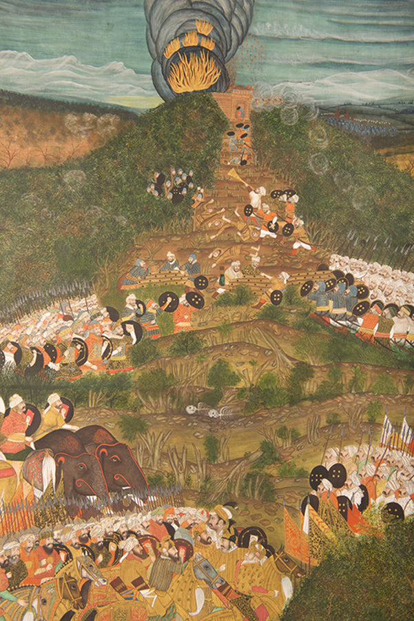 A large and impressive view of the siege of khandahar from post mughal india.