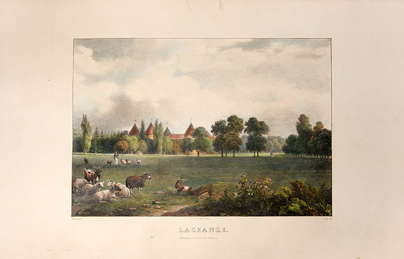 First edition of Views of Lagrange by Alvan Fisher, 4 hand-coloured lithograph plates.