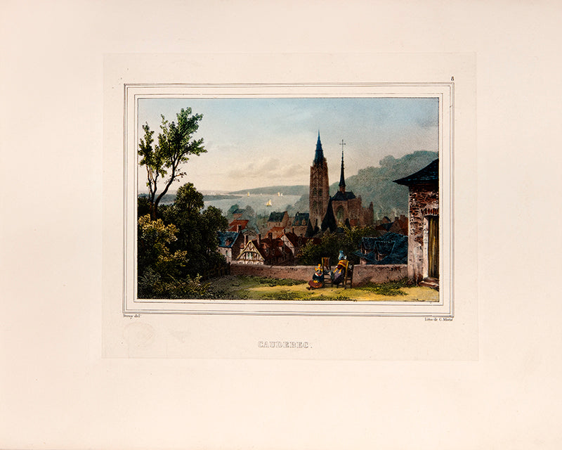 First edition of Les Rives de la Seine by Isidore Deroy, containing 36 meticulously hand-coloured lithograph plates depicting the Seine.