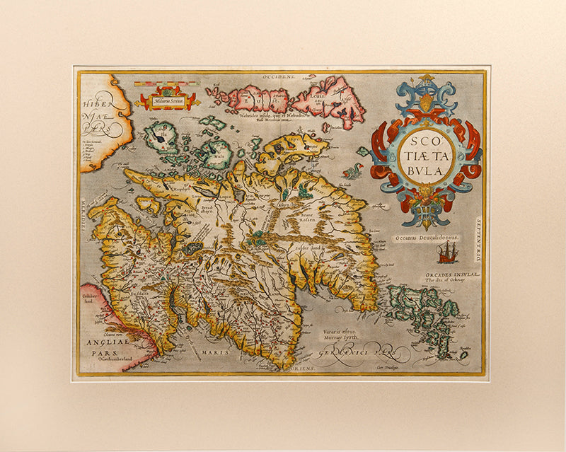 Double-page copper engraved map with later hand-colour from the French edition of Theatre de l'Univers, Antwerp 1598<br />