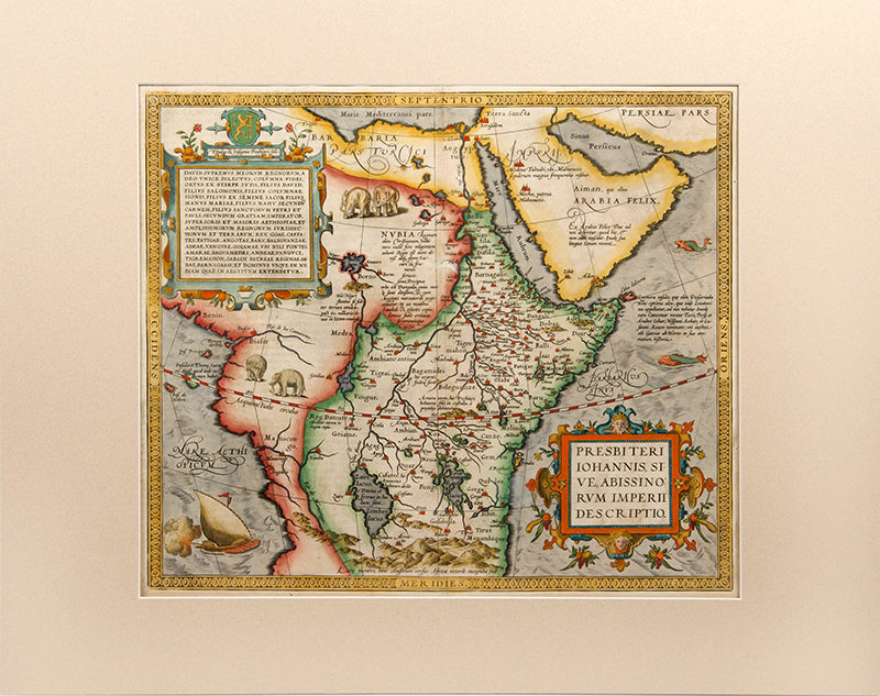 Double-page copper engraved map with later hand-colour from the French edition of Theatre de l'Univers, Antwerp 1598<br />
