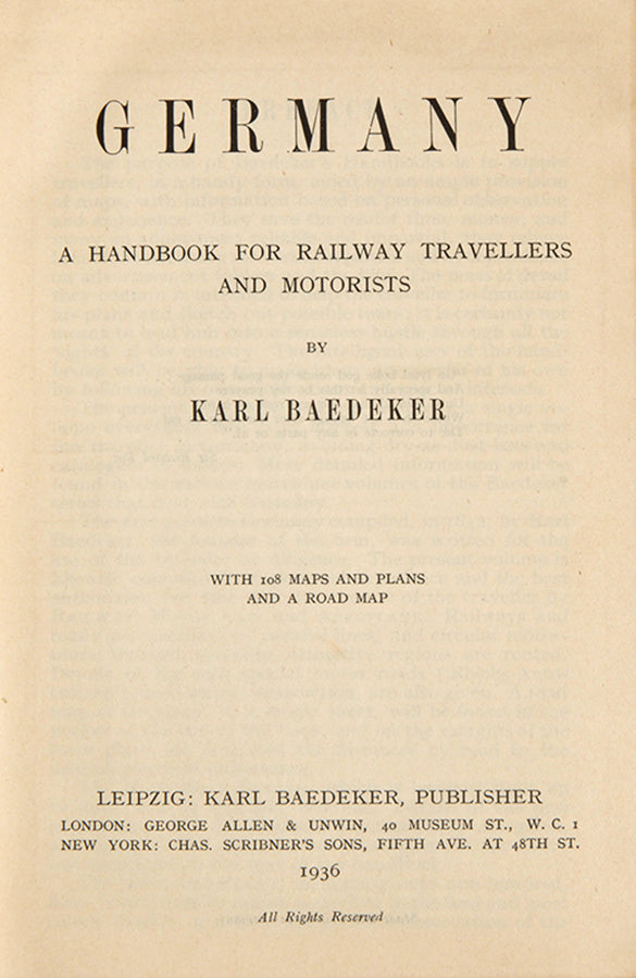 First and only edition of this title in English covering the whole of Germany.