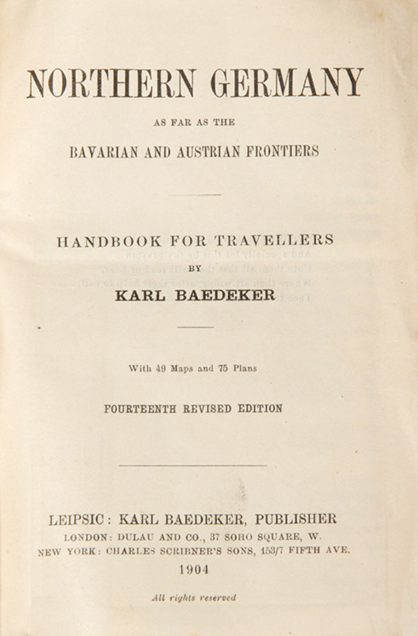 Berlin is still included in this 1904 edition of Baedeker's guide to Northern Germany issued circa 1907.