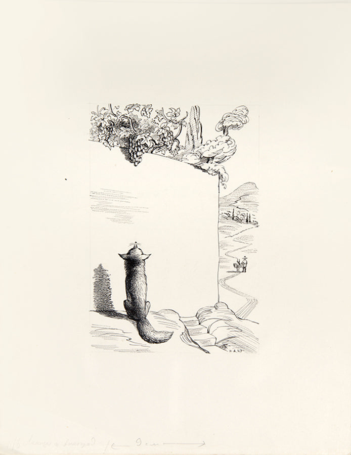 Altman's original pen and ink illustrations for the book of 'Krylov's Fables' published by OGIZ in Moscow, 1947.