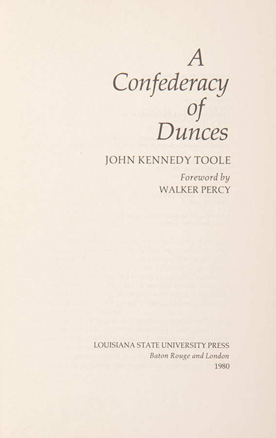A Confederacy of Dunces.
