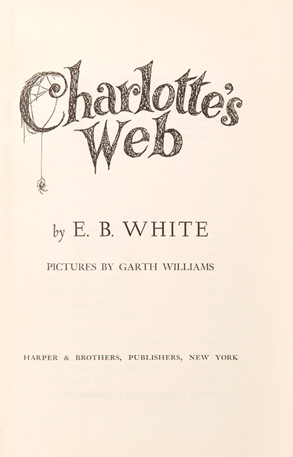 First edition, first issue of Charlotte's Web by E.B. White, in the first issue dustjacket.