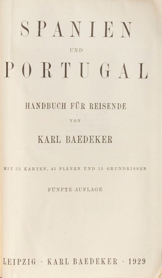 This Baedeker guidbook to Spain and Portugal was Issued in 1942 during the World War II.