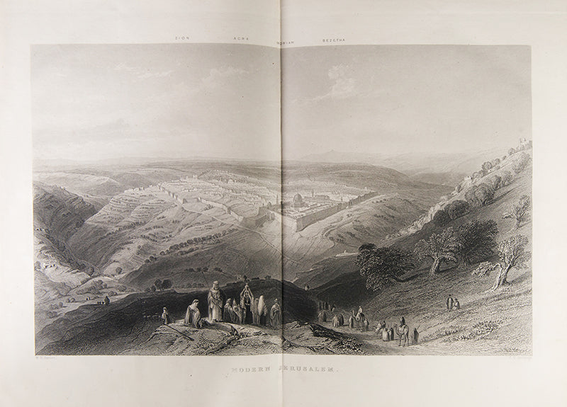 Illustrated Bible, with commentaries of Scott and Henry, edited by Red. John Eadie, bound in full leather with gilt tooled decoration and lettering to spine