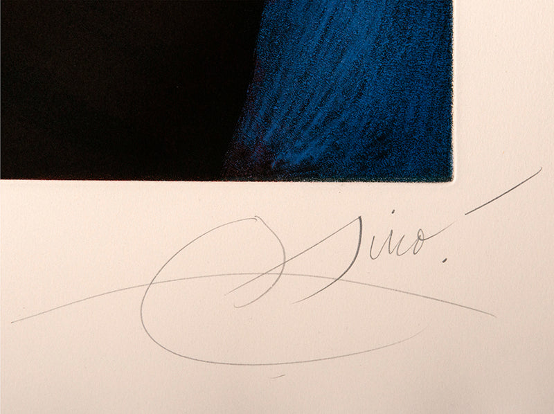 Joan Miro, L'Aigrette Rouge, 1976, etching, aquatint, and carborundum, signed by the artist, from the edition of 50, on Arches paper