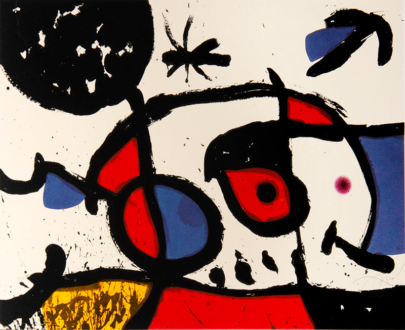 Joan Miro, Le Bagnarde et sa Compagne, 1975, etching and aquatint, signed by the artist, from the edition of 50, on Arches paper