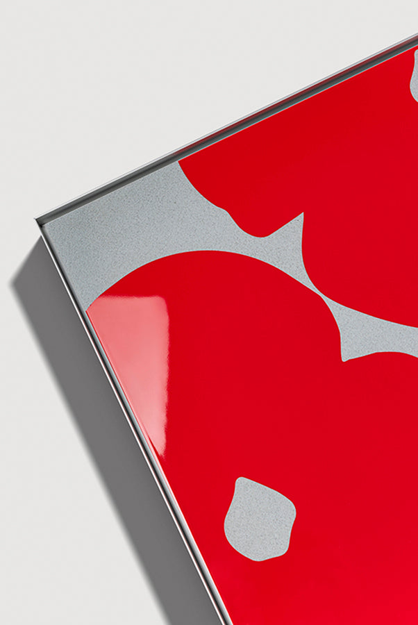 Donald Sultan, Red Poppies in Cement, 2024, acrylic and concrete high rendered print on aluminium, signed by the artist, from the edition of 20