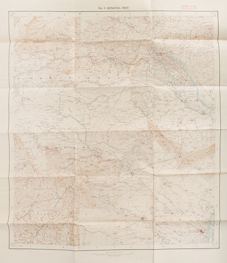 The scarce official account of the Waziristan campaign 1919–1920, and preceding 1917 conflict, with copious views and maps of the scarcely traversed terrain and landscape of Waziristan.