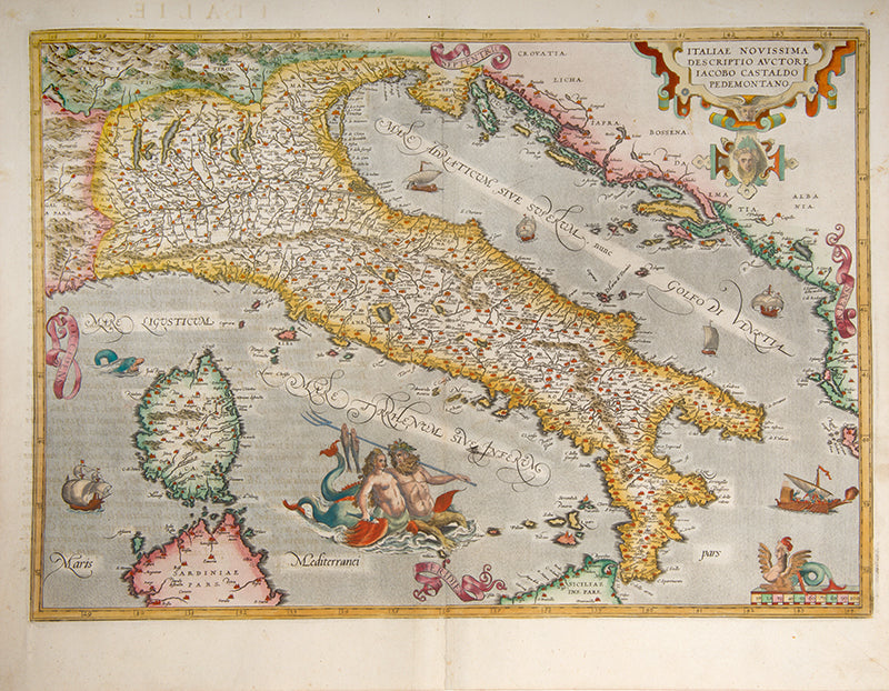 ITALIAE NOVISSIMA DESCRIPTIO AVCTORE IACOBO CASTALDO PEDEMMONTANO.