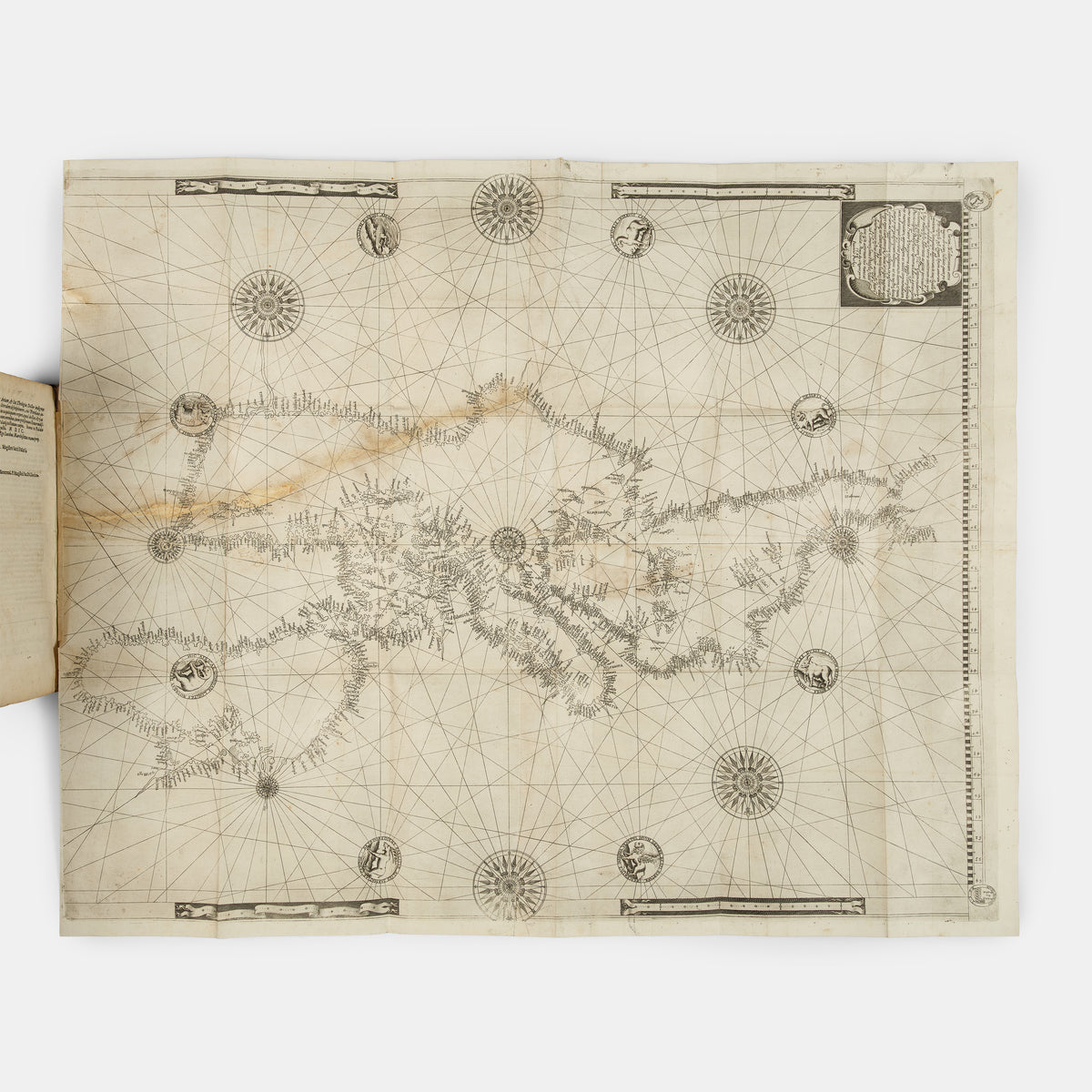 The 1607 second edition of the maritime classic Nautica Mediterranea by Bartolomeo Crescenzi, with the rare portolan chart of the Mediterranean.
