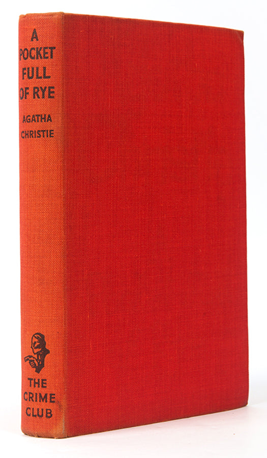 First edition of A Pocket Full of Rye by Agatha Christie, marking the sixth appearance of Miss Marple in novel form