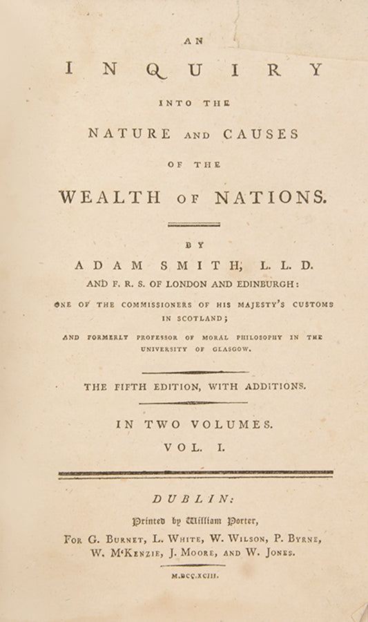 A handsome, two-volume edition of Adam Smith's abiding classics, An Inquiry into the nature and Causes of the Wealth of Nations