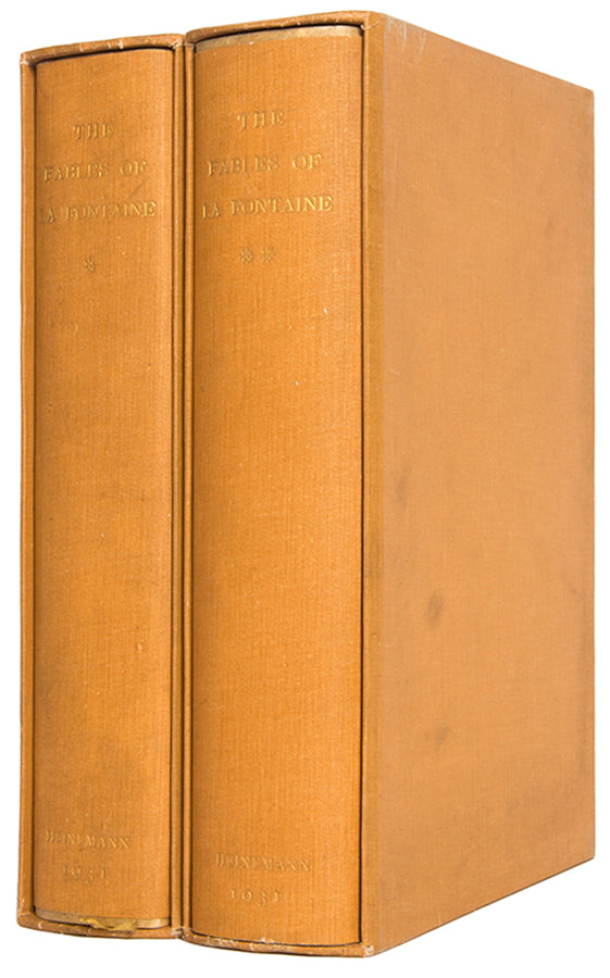 An attractive two volume deluxe edition of the Fables of La Fontaine, sensitively illustrated by the oft underrated Stephen Gooden, in publisher's vellum.